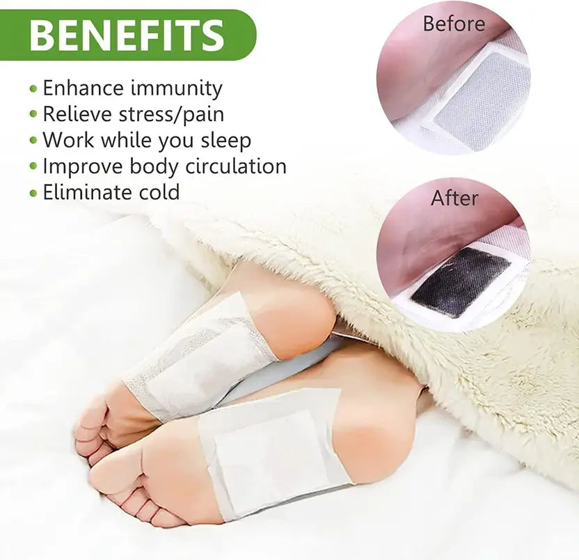 Detox Foot Patches for Soothing Foot Care, Relaxation and Detoxification Plaster & Patch - Natural Body Cleanse (Pack of 20)