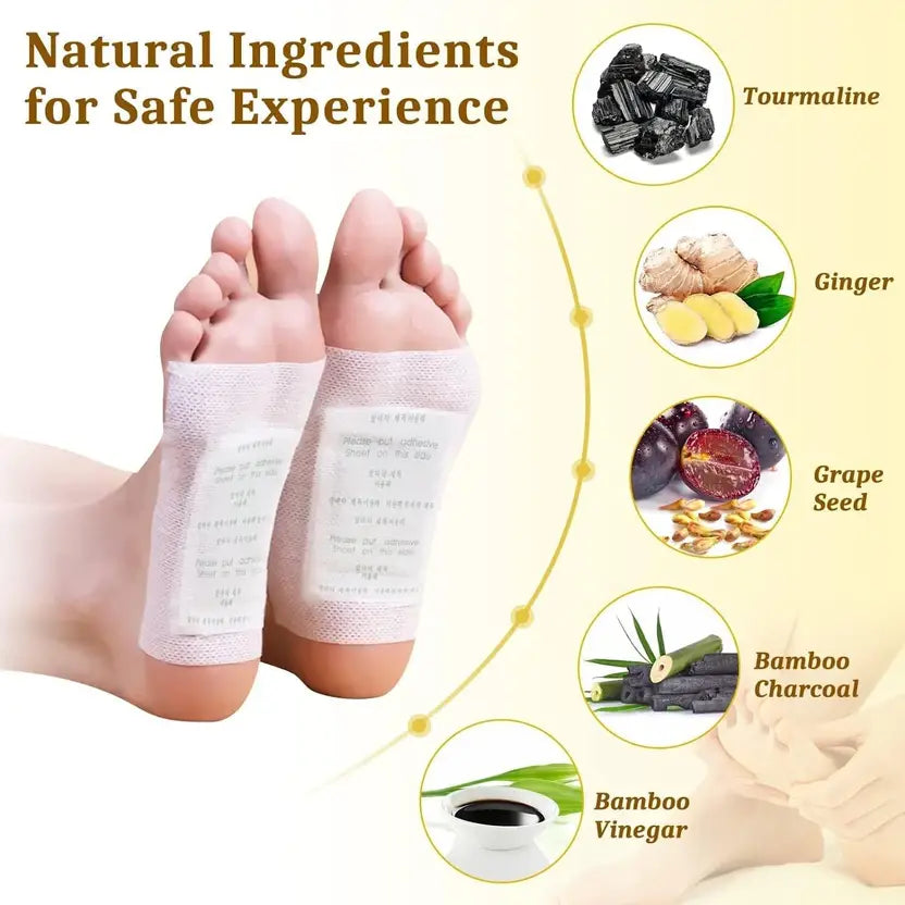 Detox Foot Patches for Soothing Foot Care, Relaxation and Detoxification Plaster & Patch - Natural Body Cleanse (Pack of 20)